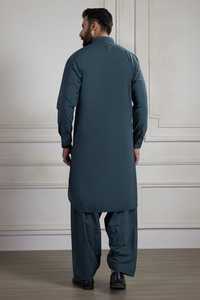 Salwar Kameez pour hommes pakistanais, broderie personnalisée, soie rayonne, tenue de soirée, style indien, design ethnique moderne, lavable, fabrication - Product Image 2