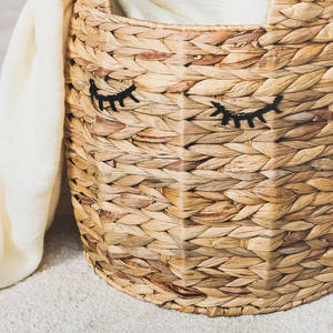 Cesta de jacinto de agua en forma de conejo, cesta de ropa sucia, arreglo familiar, mimbre de bambú, hierba de Jacinto tejida - Product Image 2