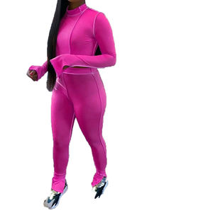 Casual Loungewear Women's Plus Size Breathable Two Piece Custom Tracksuit <b>Tight</b> Sweatsuits - Product Image 2