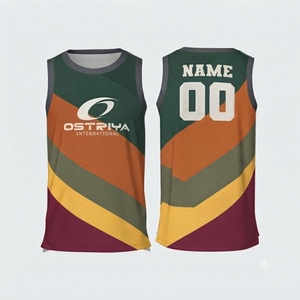 Nouveauté, maillot de basket-ball pour homme sans manches, de haute qualité, 100% polyester, respirant, séchage rapide, antibactérien, couleurs unies - Product Image 5