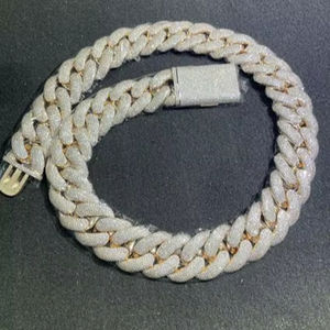 VVS Moissanite 925 Pulsera de plata esterlina 30MM 24 pulgadas Chapado en oro blanco - Product Image 1