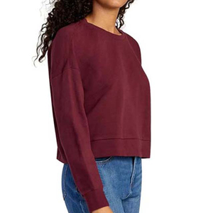 Nouvel Arrivage Crop Top Hiver Polaire Respirant Grande Taille Femme Streetwear Sweatshirts Col Rond Service OEM 380g 100% Coton - Product Image 5