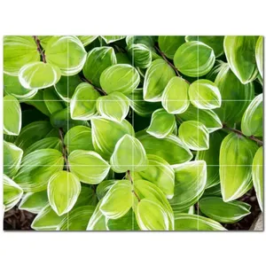 17 \ "W X 12,75 \" H Azulejo de cerámica Mural de pared Árboles PT501010 Colección Juego de 12 4,25 Azulejos Cada uno - Product Image 1