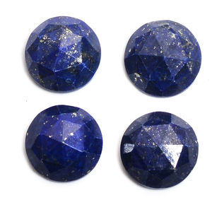 Lapis-lazuli naturel, pierre précieuse ronde de 12 mm, taille rose, 6,7 carats, Iroc Sales, pierre en vrac de haute qualité, lapis-lazuli afghan, facetté rond - Product Image 5