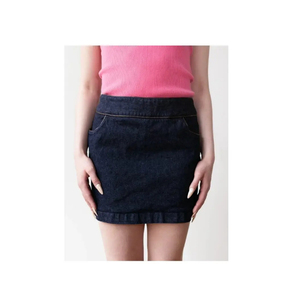 กระโปรงผ้ายีนส์ผู้หญิงกระโปรงผ้ายีนส์ยืดบางย้อนยุคแฟชั่นขนาดกลางแบบลำลองสำหรับฤดูร้อน - Product Image 6