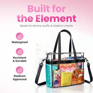 Sac transparent à fermeture éclair, approuvé pour les stades, avec bandoulière, pour le travail, les sports, les concerts, 3L+, motif personnalisé, vente chaude - Product Image 4