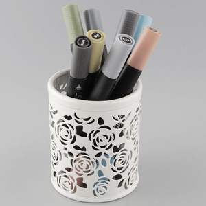 Enamel Finished Handmade Iron Metal Pen Pencil Holder Perfect for Home Study Room Office Tabletop Decor Pen <b>Stand</b> - Product Image 2