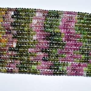Cuentas Redondas Facetadas de Turmalina Multicolor Natural, Hilos de Cuentas Redondas de 5 mm para la Fabricación de Joyas, de un Mayorista - Product Image 3