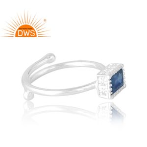แหวนพลอยไคยาไนต์ธรรมชาติทำจากเงินสเตอริง925เครื่องประดับออกแบบได้เองของขวัญสำหรับผู้หญิงสำหรับเธอ - Product Image 4
