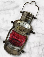 Lampe à huile suspendue en bois de lanterne d'ancre marine nautique antique en laiton avec bougeoirs et bocaux pour une utilisation en bateau