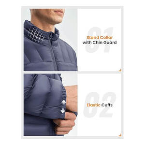 Chaqueta de invierno acolchada con aislamiento empacable ligera para hombre, abrigo hinchado alternativo de plumón resistente al agua de alta calidad - Product Image 5