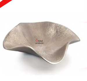 ชามสแตนเลสพิมพ์ลายใบไม้โลหะทรงกลมสีเงินสำหรับร้านอาหารของโรงแรมและบาร์ - Product Image 5