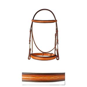 Ensemble de collier de tête et de poitrine en cuir de nouvelle conception avec des rênes ensemble de bride en cuir occidental de haute qualité - Product Image 1