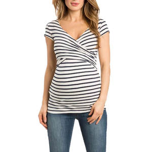 Blusa sin mangas de manga corta para madres embarazadas, envoltura de maternidad, parte superior delantera de embarazo, tejido suave transpirable ajustado para crecer Bump - Product Image 6