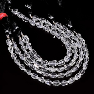 Perles de pierres précieuses en forme de pépite à facettes en cristal naturel de quartz 7x9mm perles de culbutage de forme libre en vrac pour la fabrication de bijoux de l'Inde en vrac - Product Image 1