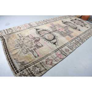 5.9x13.5 ft Vintage Oversize Rug, <b>Brown</b> Pink Turkish Oriental <b>Wool</b> Rug - Product Image 2