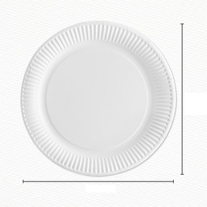 Assiettes en papier jetables biodégradables multi-tailles, assiettes en papier jetables compostables, assiettes en papier résistantes, assiettes en papier blanches - Product Image 2