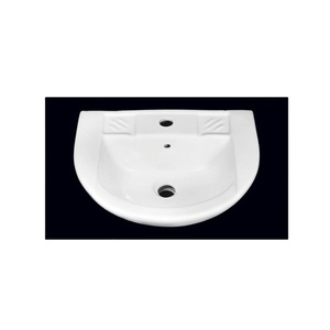 อ่างล้างหน้าเซรามิกสีขาวแบบหลุมเดียวติดผนังผู้ส่งออกเครื่องสุขภัณฑ์ - Product Image 1