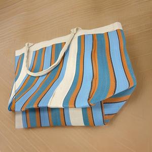 Custom Eco-Friendly Reusable <b>Zipper</b> <b>Nylon</b> Shopping <b>Bag</b> Striped Stand Cosmetic for Toiletry Pouches Fashionable Travel Beach Make - Product Image 3