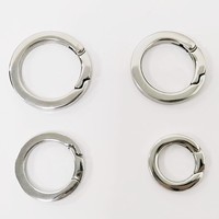 Vente en gros de bijoux fins personnalisés de haute qualité, pas de rouille, cercle rond en acier inoxydable, fermoir à ressort, boucle, connecteurs de porte-clés