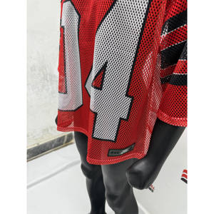 Venta al por mayor Loose Fit Retro Tee Parches bordados Sublimación personalizada Logo impreso Malla Boxy Camiseta Moda Jersey - Product Image 6