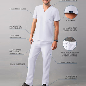 Elegante Joggers Scrubs Set Enfermera Médico Scrub Trajes Logotipo personalizado Trajes Scrub de alta calidad - Product Image 3