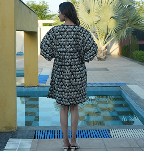 Bohemian Collection for Women Resort Wear Indian Sari Silk Assorted Print Short <b>Dress</b> - Product Image 4