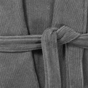 เสื้อคลุมอาบน้ำผ้าเทอร์รี่เนื้อนุ่มหรูหรา ทรงเข้ารูปสำหรับผู้ชาย ผลิตจากผ้าผสมใยไผ่และฝ้าย ปรับขนาดเอวได้ มีกระเป๋า  สีขาวลอเรล - Product Image 5