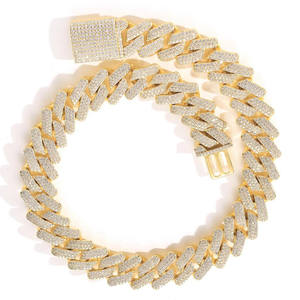 Bracelet cubain glacé en or plaqué rhodium de luxe, diamants en moissanite VVS, bijoux hip-hop orthodoxes pour les occasions de cadeaux et de fêtes - Product Image 1