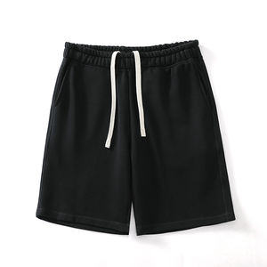 Pantalones cortos deportivos de verano para hombre, pantalones cortos de tela de rizo de algodón informales personalizados para correr, patrón sólido ecológico - Product Image 6