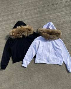 Sudadera Personalizada de Algodón Teñido Liso, Estilo Urbano, Resistente, Corte Regular, con Capucha Desmontable, Transpirable, de Secado Rápido, con Bolsillo de Forro Polar para Invierno - Product Image 1