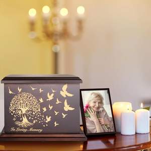 Cremation Memorial Urns for Human Ashes Adult Male Female, <b>Wooden</b> Urns <b>Box</b> and Casket for Ashes Men Women Child, Large Burial - Product Image 4