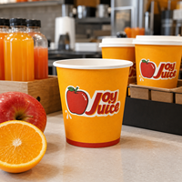 Gobelets à thé glacé compostables et durables innovants avec couvercles, design léger et portable, gobelets en papier à paroi simple pour service à emporter