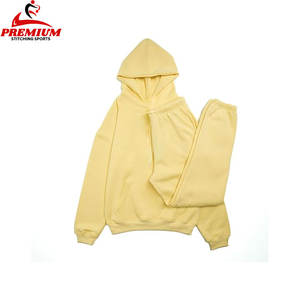 Ensembles de pantalons de jogging à capuche lourds unisexe en molleton de coton personnalisé Survêtements de sport surdimensionnés de luxe pour femmes - Product Image 5