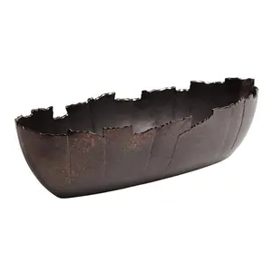 Handmade Artistic Modern American Style <b>Metal</b> <b>Bowl</b> Luxury Hand Finished On-glazed Designer Premium Home Accent Decor Plated safe - Product Image 1