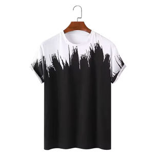 Ventes directes d'usine T-shirts pour hommes sérigraphiés personnalisés 100% coton décontracté coupe ample tissu peigné - Product Image 1