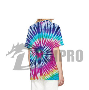 2024 nueva llegada camiseta Tie Dye para mujer, camiseta transpirable de media manga con cuello redondo, camiseta multicolor con sublimación personalizada - Product Image 5
