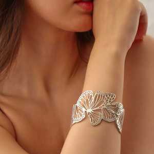 925 Sterling <b>Silver</b> Fashion <b>Cuff</b> <b>Bracelet</b> Butterfly Model - Product Image 1