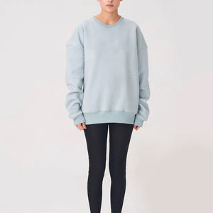 Sweat à capuche ample décontracté pour femme, surdimensionné, écologique, imprimé, col rond, en mélange polyester/coton, polaire 500g, devant - Product Image 4