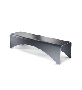 Banco Metálico Curvo Moderno en Negro Mate - Asiento Minimalista para Interiores y Exteriores de Acero Inoxidable/Aluminio Personalizable - Product Image 1