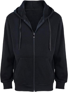 Sudadera con Capucha de Alta Calidad para Hombre, Cierre Completo, 100% Algodón, Tinte Liso, Ligera, Transpirable, Ecológica y Deportiva - Product Image 4