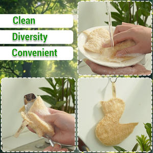 Pack de 2 éponges de canard en luffa naturel super absorbant pour douche cuisine tampons à récurer multi-usages pour plats prêts à être expédiés VietEarth - Product Image 2
