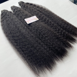 100% extensions de cheveux humains de trame Remy non traités faisceaux brésiliens droits crépus - Product Image 2