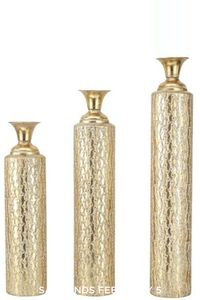 Vase de table à motifs en laiton antique lot de 2 vases décoratifs en aluminium pour la maison et le bureau - Product Image 2