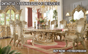 Juego de Comedor de Madera de Teca Barroco Moderno de Diseño Clásico para 8 Personas, Compra al por Mayor, Muebles de Comedor Portátiles Tallados a Mano en el Reino Unido - Product Image 5