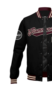 Chaqueta universitaria personalizada MCACVJ25 forro polar con logotipo bordado y mangas de cuero para clima frío chaqueta universitaria personalizada - Product Image 5