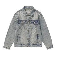 Nouvelle veste en jean pour homme 2026, grande taille, col rabattu uni, style vintage, couleurs personnalisables, logo sur le devant