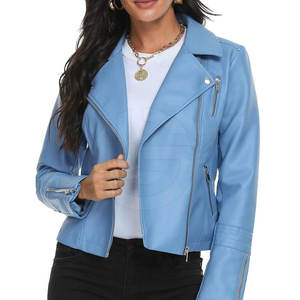 Chaqueta de cuero con cuello levantado de talla grande para mujer, venta al por mayor, Chaqueta de punto para uso al aire libre, característica transpirable - Product Image 1