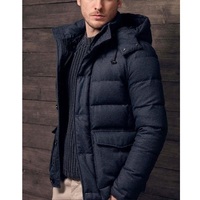 Blouson matelassé réversible pour homme en toile 100 % coton, grande taille, chaud, imperméable, coupe-vent, respirant, avec logo frontal et revers.