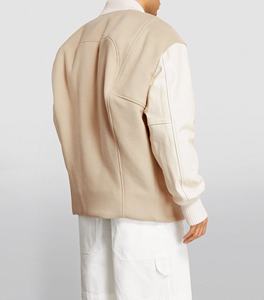 Chaqueta Universitaria de Béisbol de Alta Calidad Personalizada con Mangas de Cuero y Cuerpo de Lana para Hombre, Chaqueta Universitaria de Béisbol para Hombre - Product Image 3